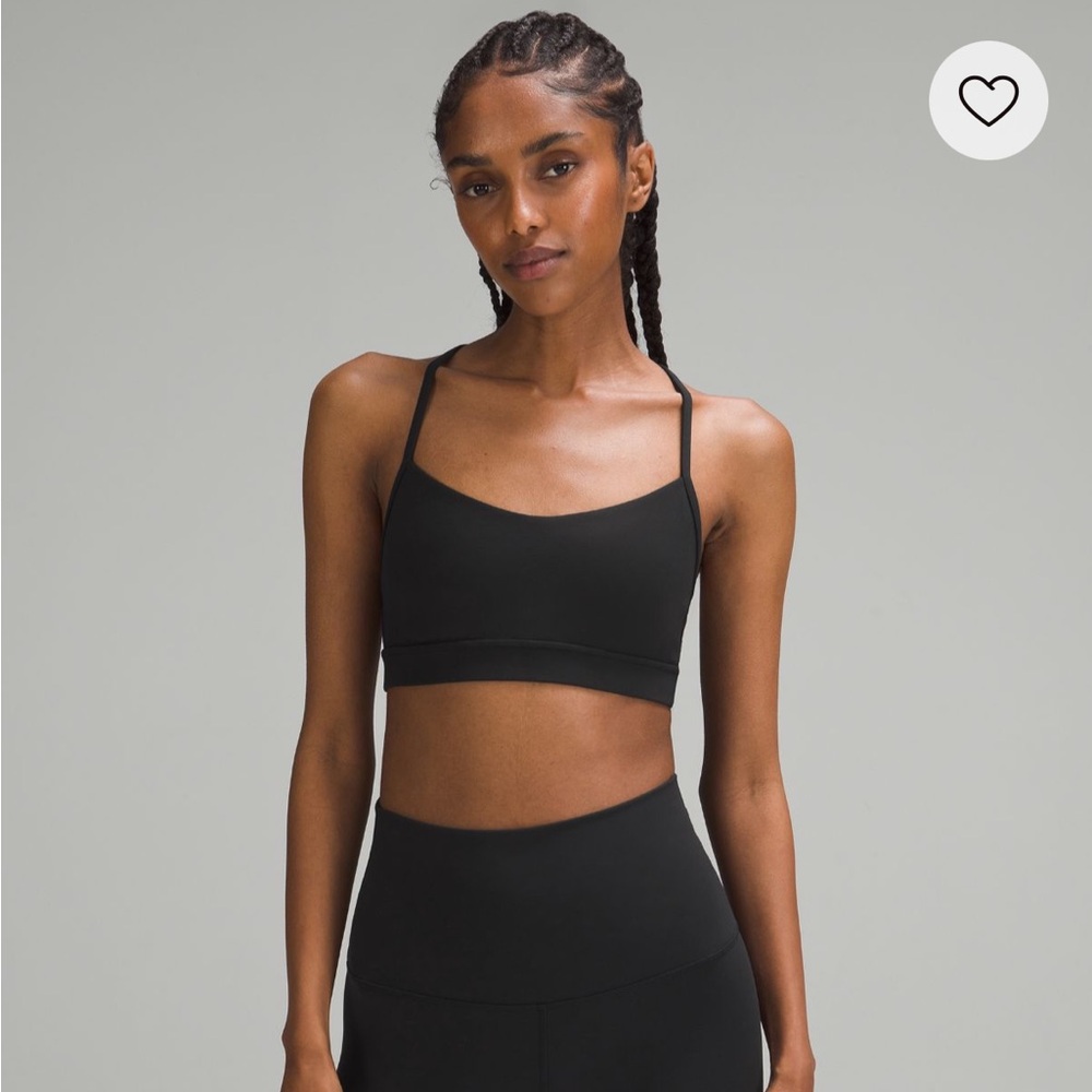 Lululemon Flow Y Sports Bra Sz 4 in Black